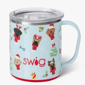 Swig Life Santa paws dogs stainless steel to go mug 12oz